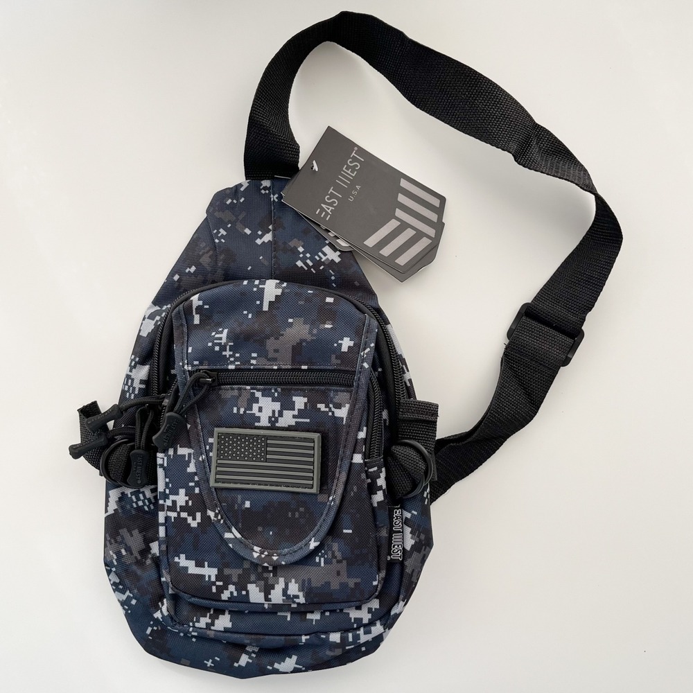 NEW East West USA Tactical Military‎ Sling Chest Utility Bag Blue Camo RTC513